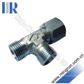 Metric Run Tee Tube Adapter with Swivel Nut Hydraulic Adapter (CC)